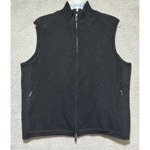 Vintage Saks 5th Ave Real Clothes Salon Z Black 100% Wool Vest 2XL Hong Kong